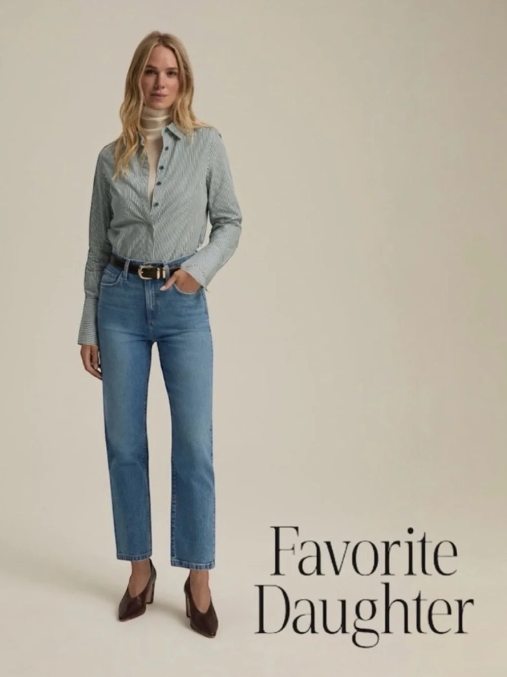 Favorite Daughter THE VALENTINA SUPER HIGH RISE STRAIGHT in Essex size 26 - Picture 1 of 13